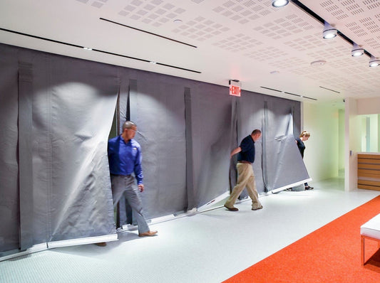 FireFighter® Model D200E | Coiling Fire Curtain with Egress (20-min UL 10B)